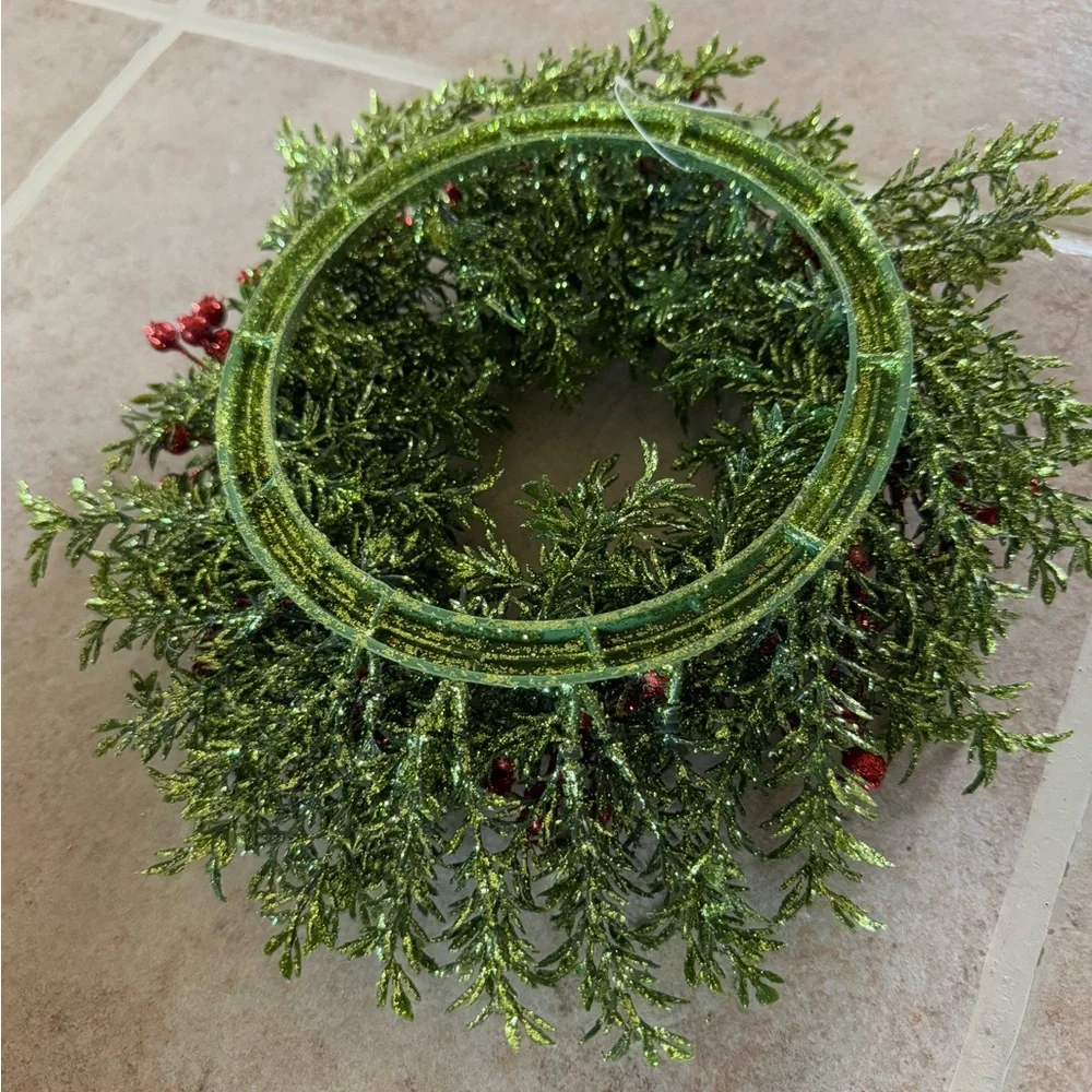 NEW 12” D glittery wreath red and green Regency brand